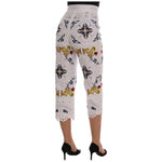 Dolce & Gabbana Mulicolor Majolica Cutout Capri Pants BYX1222-4