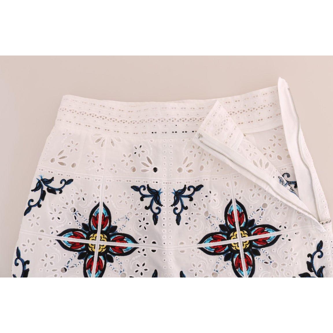 Dolce & Gabbana Mulicolor Majolica Cutout Capri Pants BYX1222-4