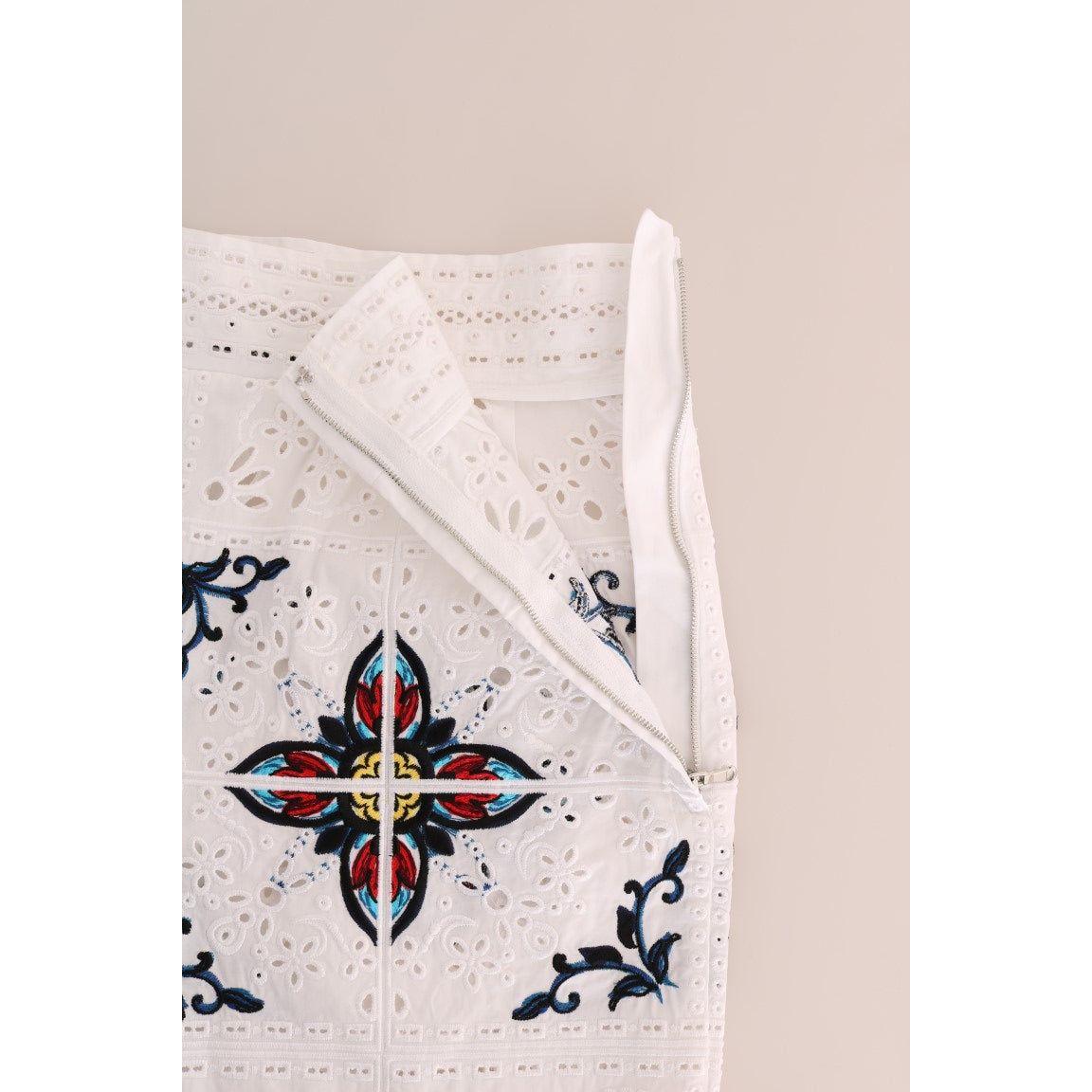 Dolce & Gabbana Mulicolor Majolica Cutout Capri Pants BYX1222-4