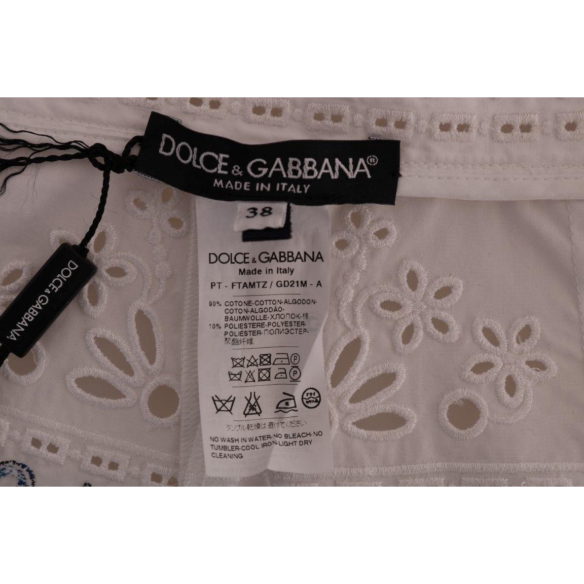 Dolce & Gabbana Mulicolor Majolica Cutout Capri Pants BYX1222-4