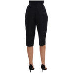 Dolce & Gabbana Black Brocade High Waist Capri Shorts BYX1226-5