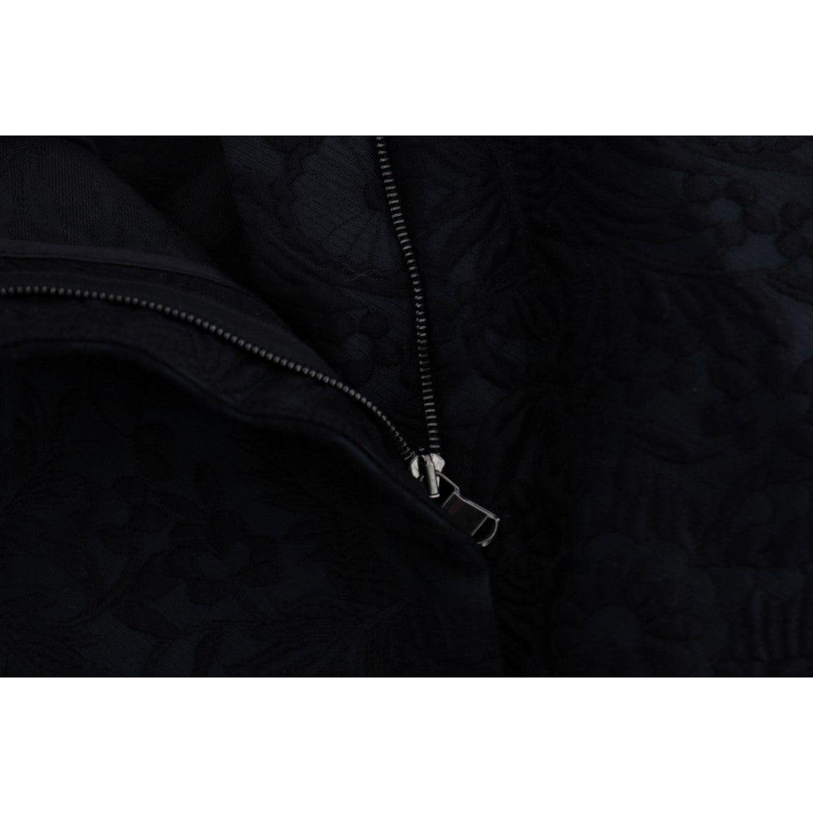 Dolce & Gabbana Black Brocade High Waist Capri Shorts BYX1226-5