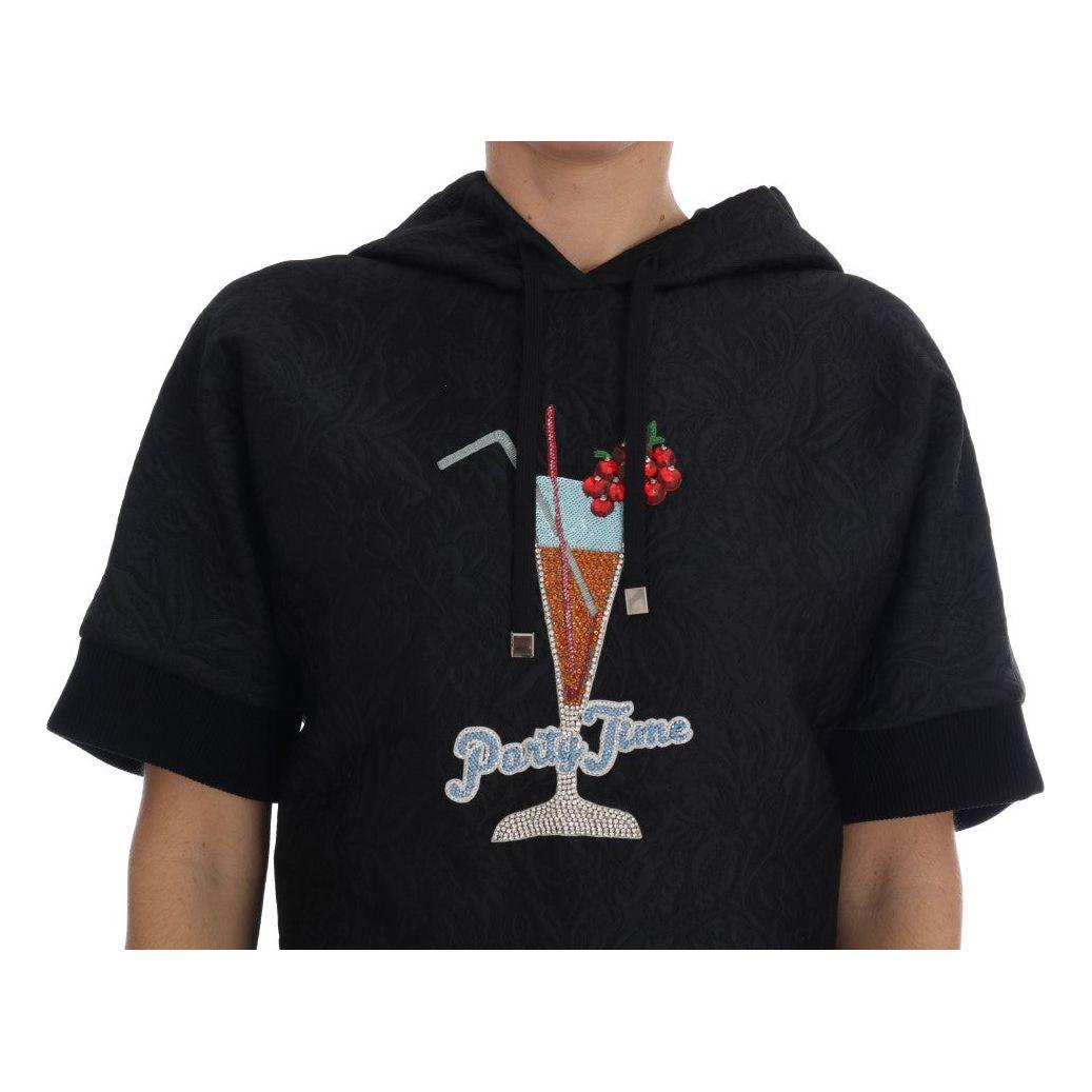 Dolce & Gabbana Black Fairy Tale Crystal Hooded Sweater TSH1736-2