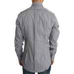 Dolce & Gabbana Gray Check GOLD Cotton Slim Fit Shirt TSH1988-1