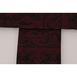 Dolce & Gabbana Bordeaux Silk Crown Chili Scarf MS2114