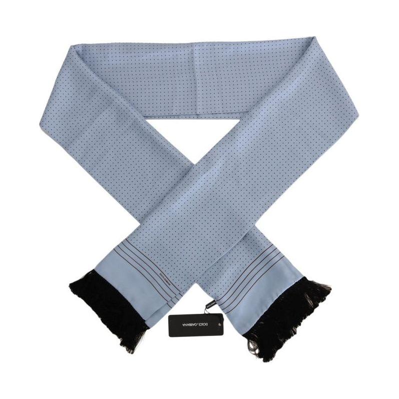 Dolce & Gabbana Blue Silk Polka Dot Scarf MS2252