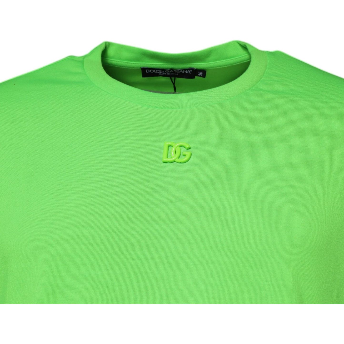 Dolce & Gabbana Green DG Logo Cotton Crew Neck T-shirt