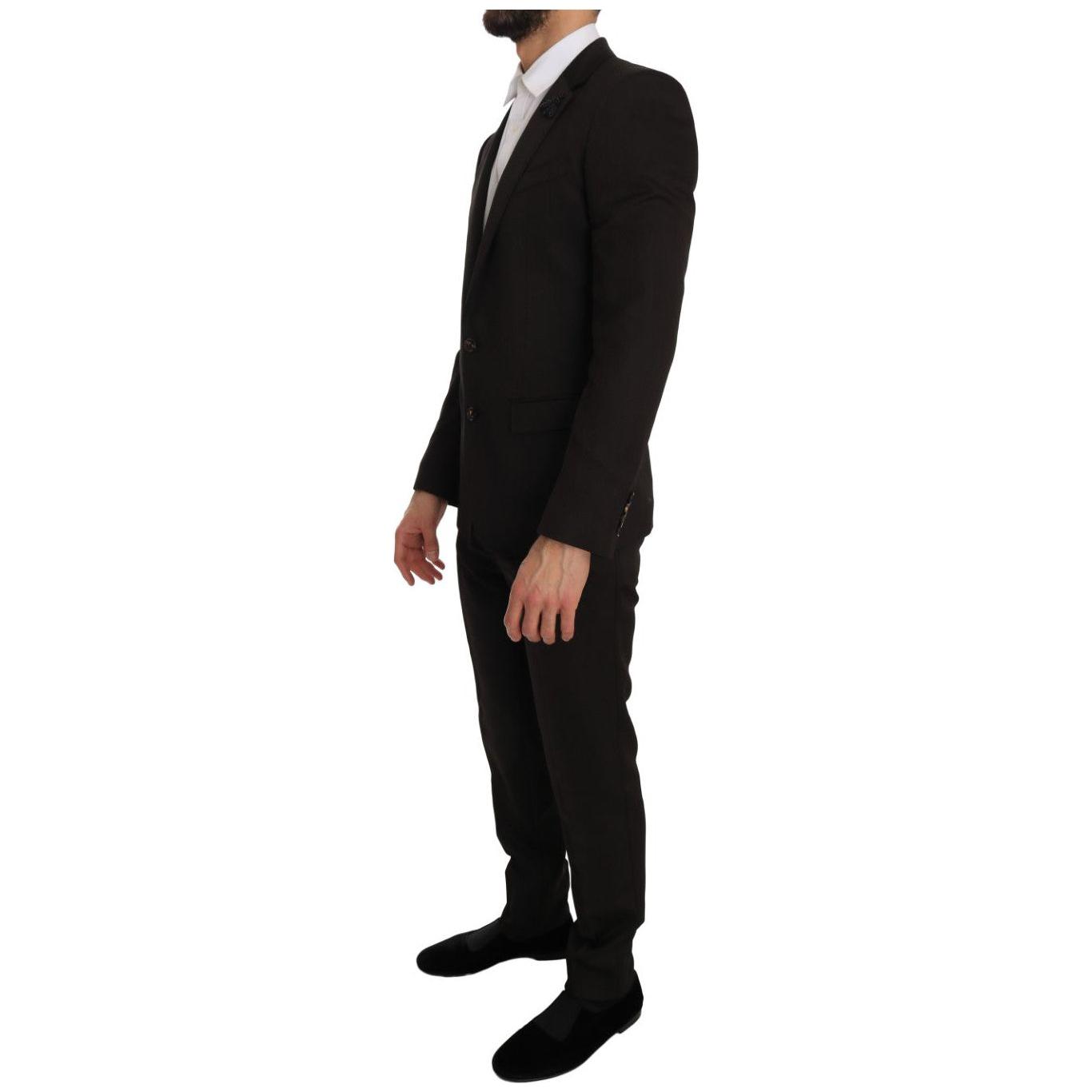 Dolce & Gabbana Brown Wool Crystal Bee Slim Fit MARTINI JKT1233-1