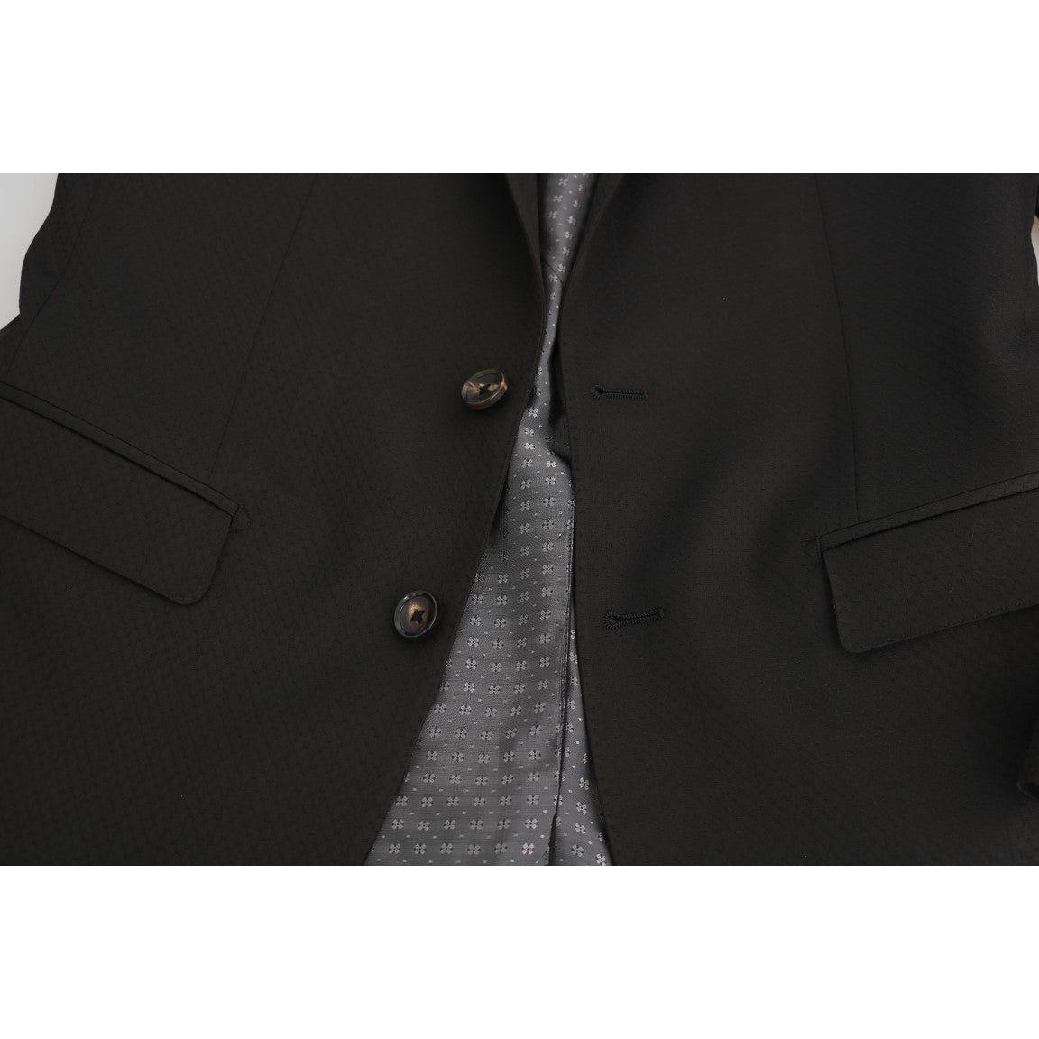 Dolce & Gabbana Brown Wool Crystal Bee Slim Fit MARTINI JKT1233-1