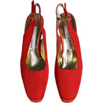 Dolce & Gabbana Red Platform Slingback Heels Sandals Shoes
