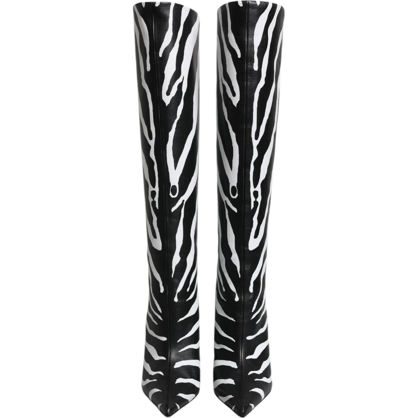 Dolce & Gabbana Black White Zebra Heels High Boots Shoes LA12251-35