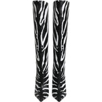 Dolce & Gabbana Black White Zebra Heels High Boots Shoes LA12251-35