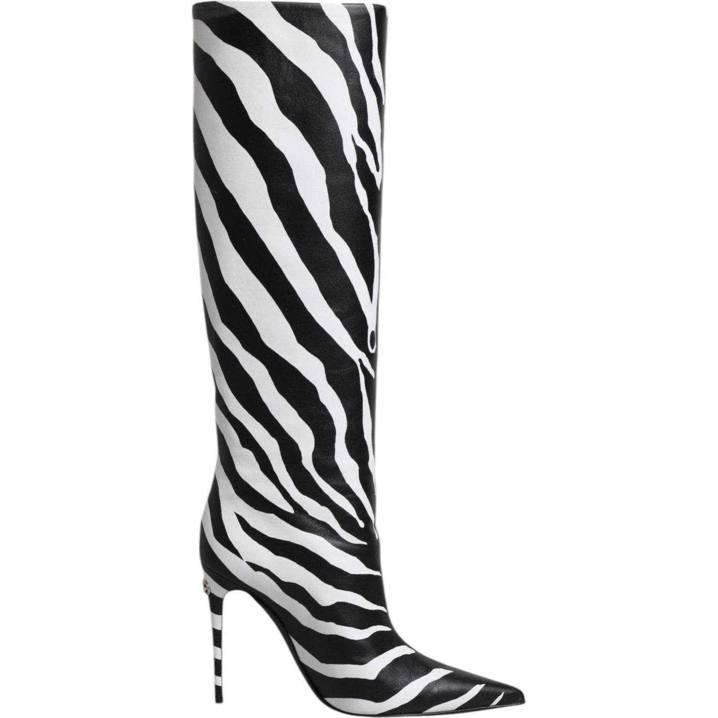 Dolce & Gabbana Black White Zebra Heels High Boots Shoes LA12251-35