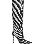 Dolce & Gabbana Black White Zebra Heels High Boots Shoes LA12251-35