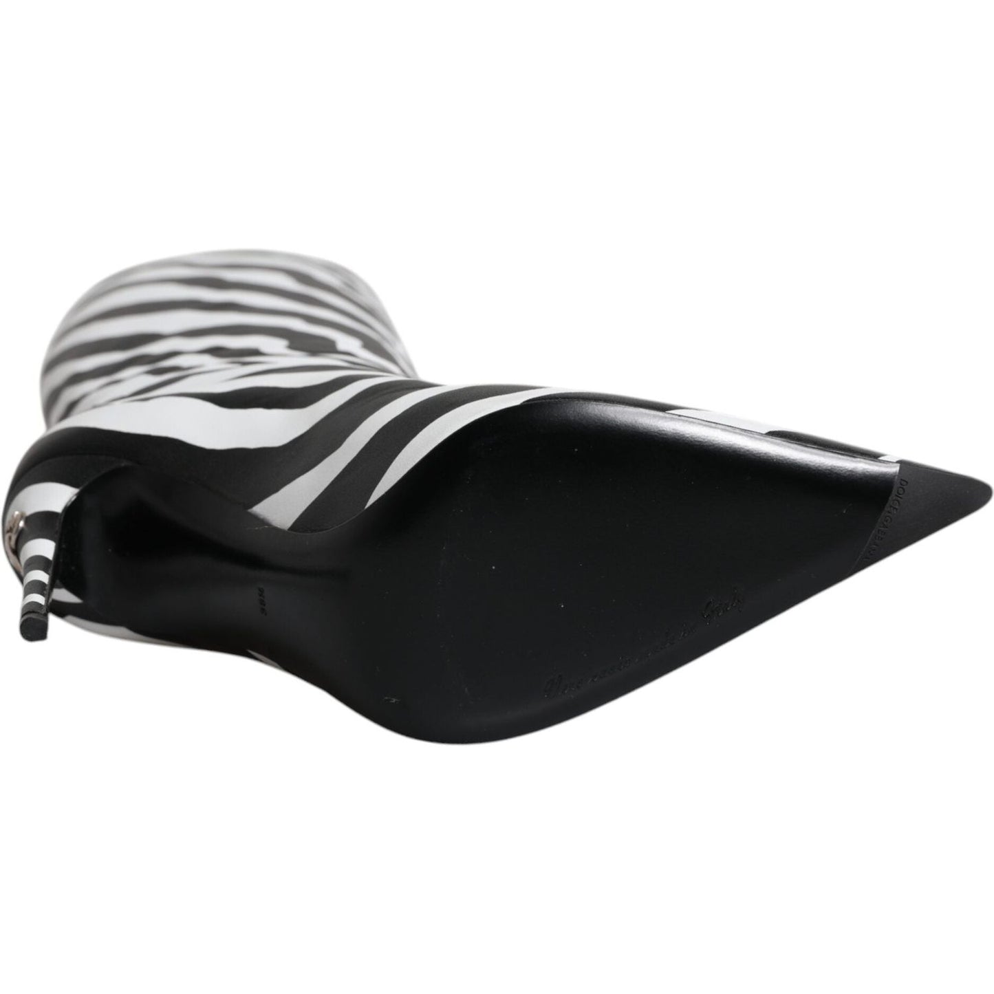Dolce & Gabbana Black White Zebra Heels High Boots Shoes LA12251-35