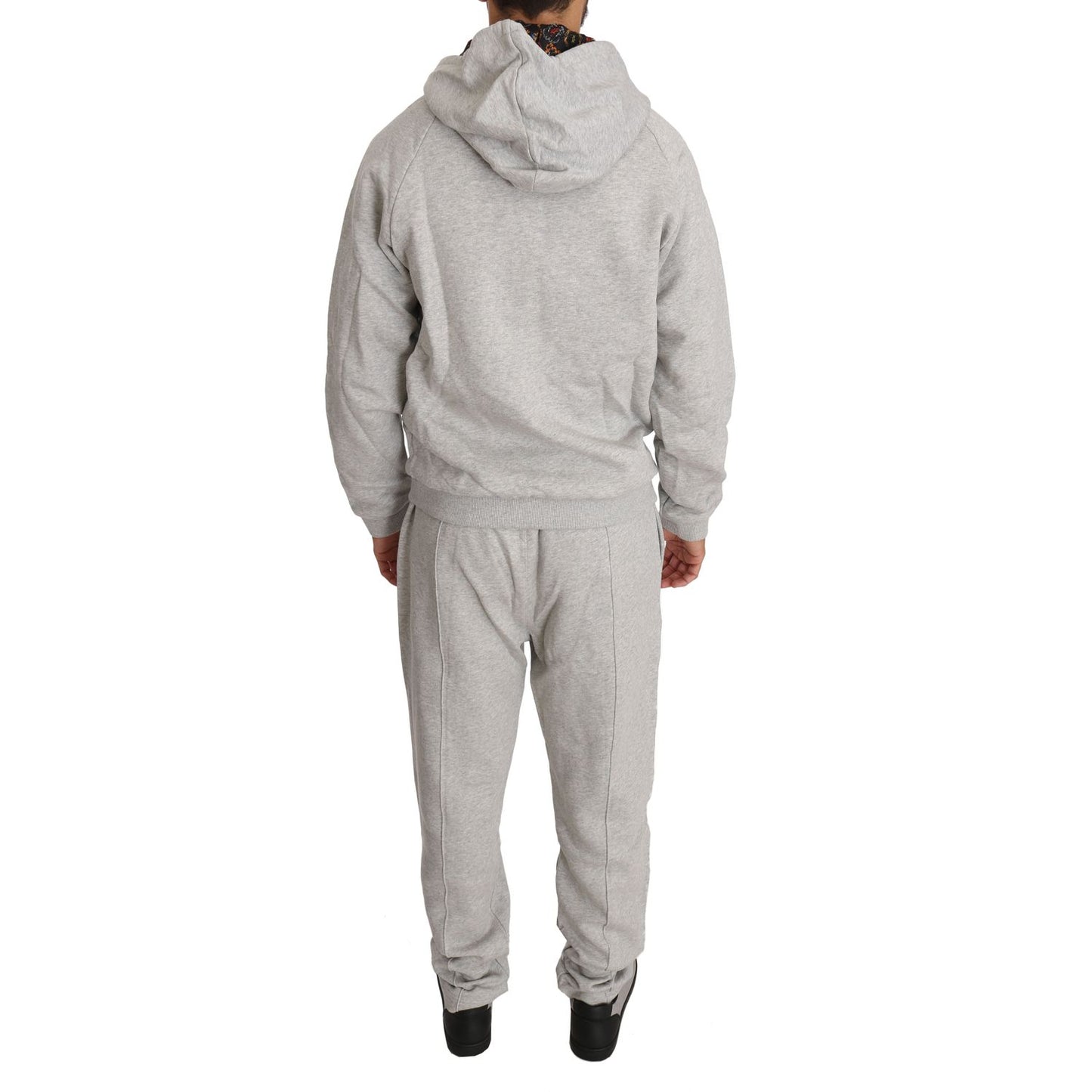 Billionaire Italian Couture Gray Cotton Sweater Pants Tracksuit BIL1020-4