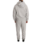 Billionaire Italian Couture Gray Cotton Sweater Pants Tracksuit BIL1020-4