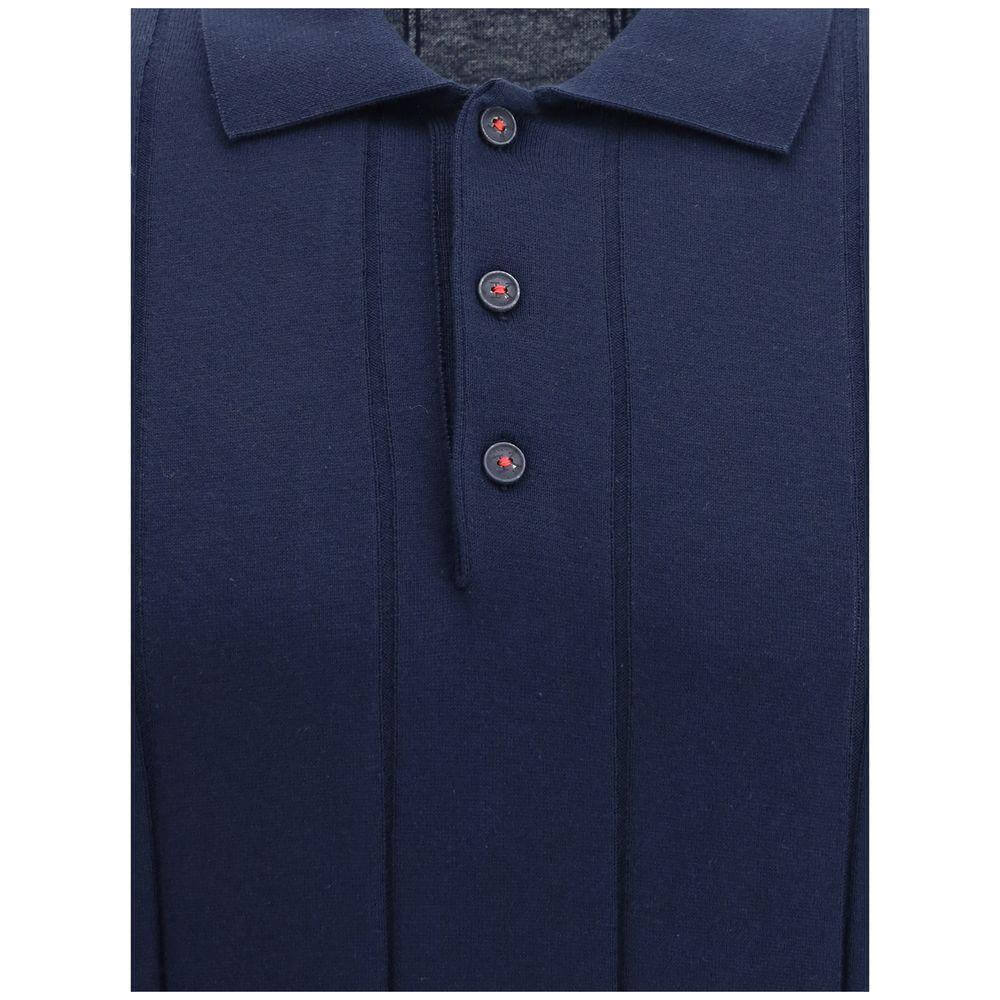 Kiton Ribbed Polo Shirt KI-UMK071660H001BLUSCURO-L