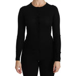 Dolce & Gabbana Black Virgin Wool Long Sleeve Top Blouse Top TSH4261-42