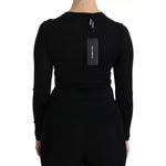 Dolce & Gabbana Black Virgin Wool Long Sleeve Top Blouse Top TSH4261-42