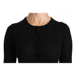 Dolce & Gabbana Black Virgin Wool Long Sleeve Top Blouse Top TSH4261-42