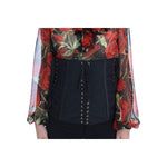Dolce & Gabbana Black Stretch Corset Waist Strap Belt