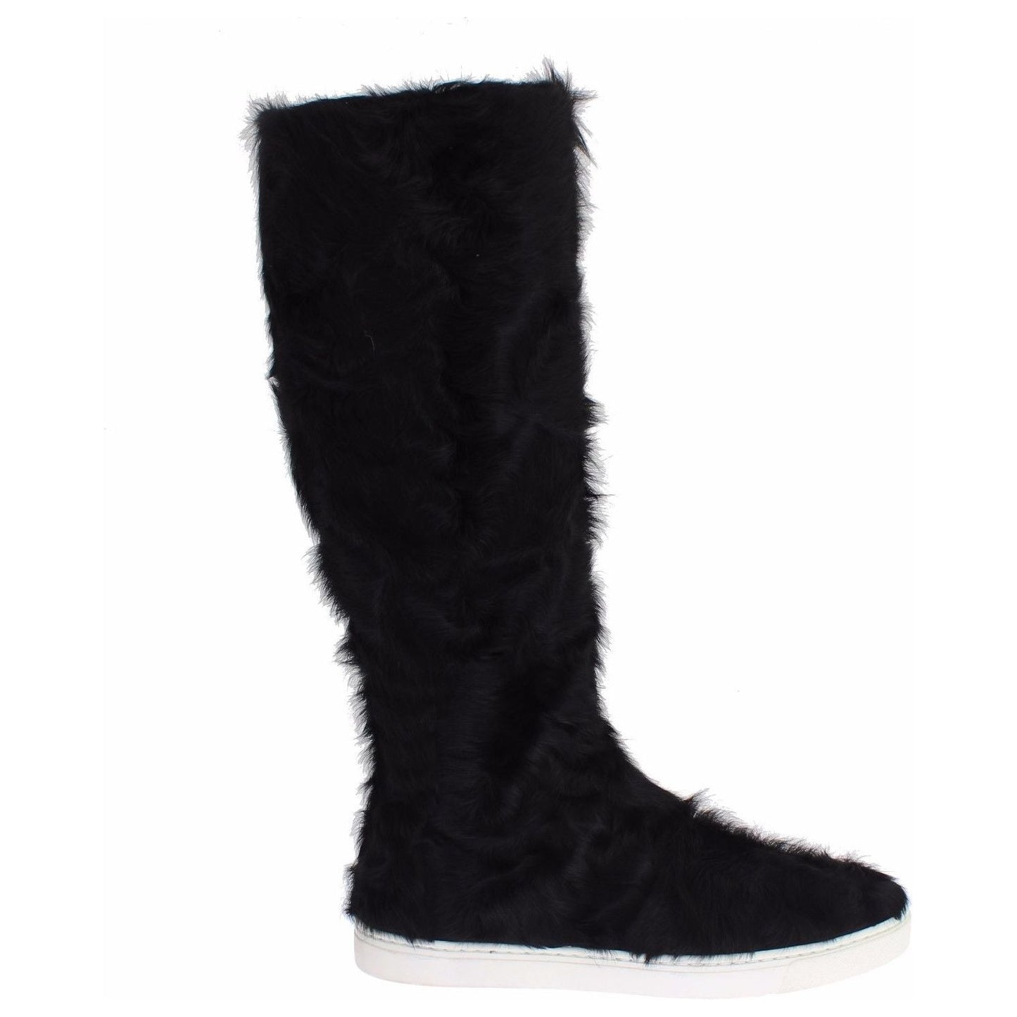 Dolce & Gabbana Black Xiangao Lamb Fur Leather Boots SIG19163-4