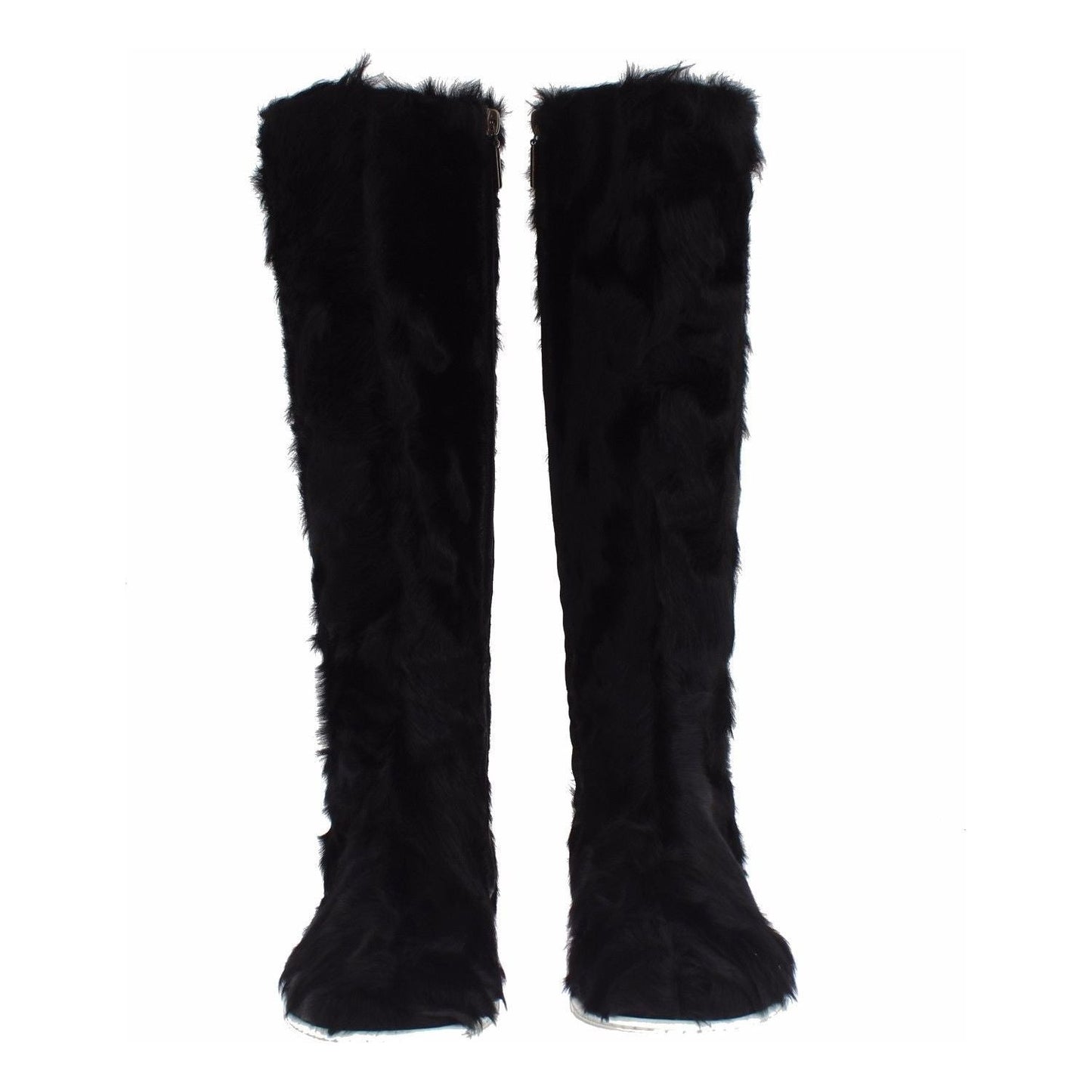 Dolce & Gabbana Black Xiangao Lamb Fur Leather Boots SIG19163-4