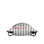 Dolce & Gabbana Black White Striped Polyester Drawstring Backpack Bag
