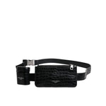 Dolce & Gabbana Black Alligator Leather Airpods Case Coin Purse Wallet BAG4219