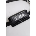 Dolce & Gabbana Black Alligator Leather Airpods Case Coin Purse Wallet BAG4219
