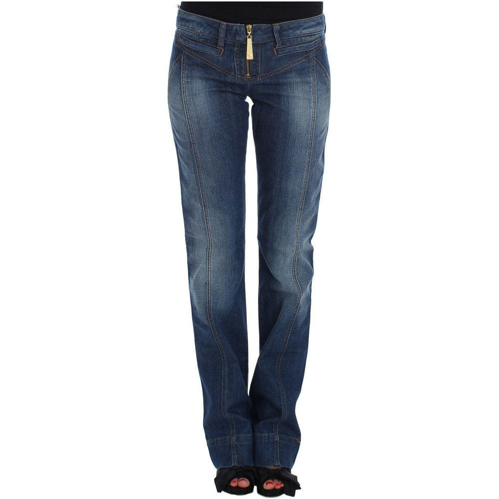 Cavalli Blue Wash Cotton Stretch Boot Cut Jeans SIG18143-1