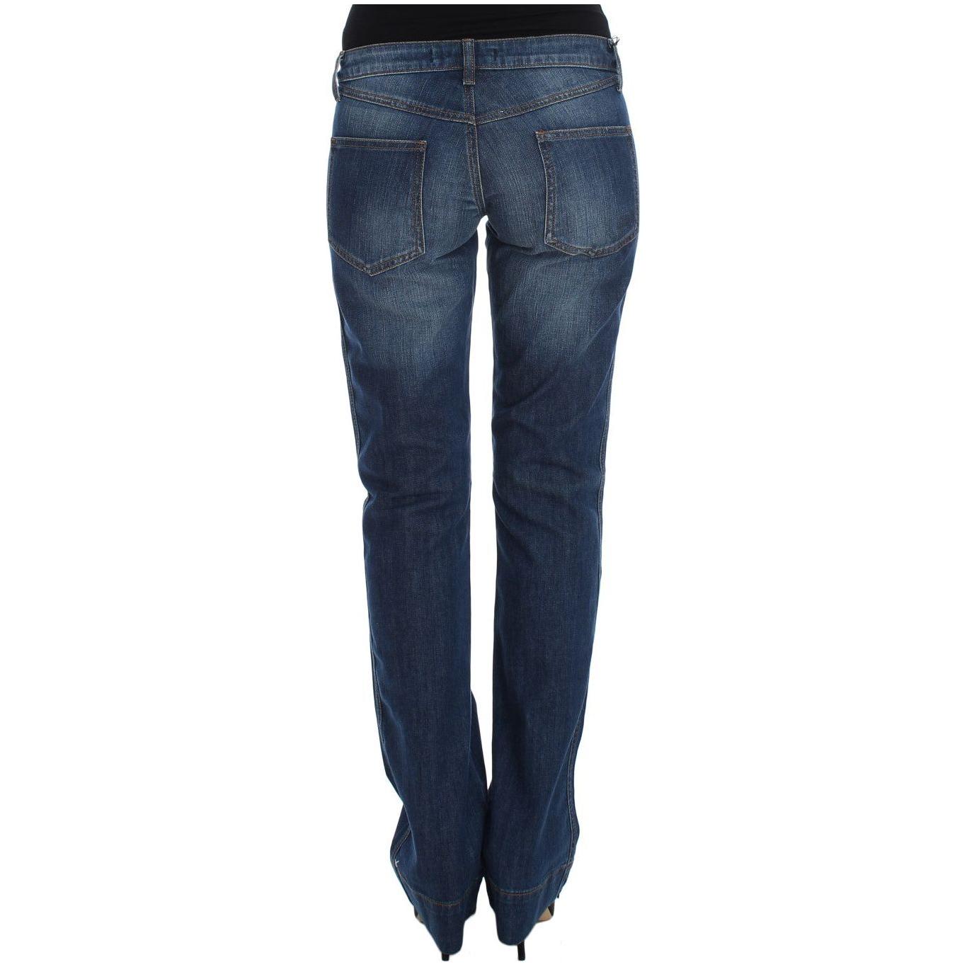 Cavalli Blue Wash Cotton Stretch Boot Cut Jeans SIG18143-1