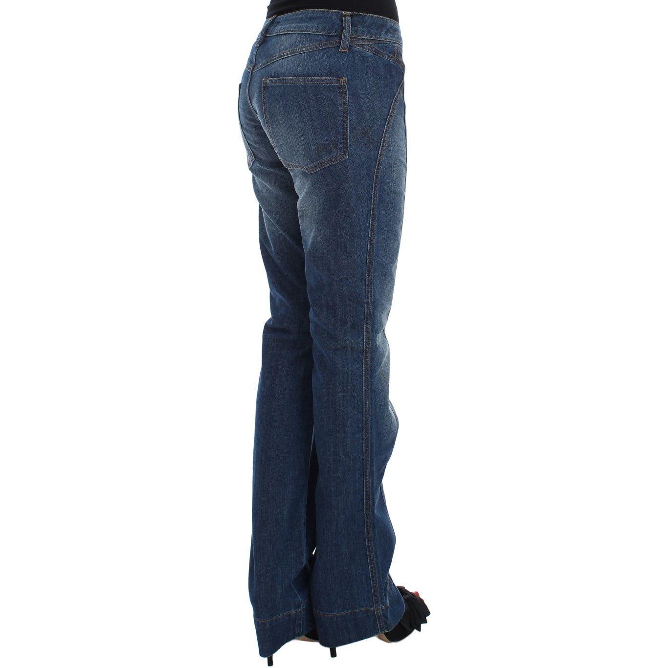 Cavalli Blue Wash Cotton Stretch Boot Cut Jeans SIG18143-1