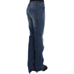 Cavalli Blue Wash Cotton Stretch Boot Cut Jeans SIG18143-1