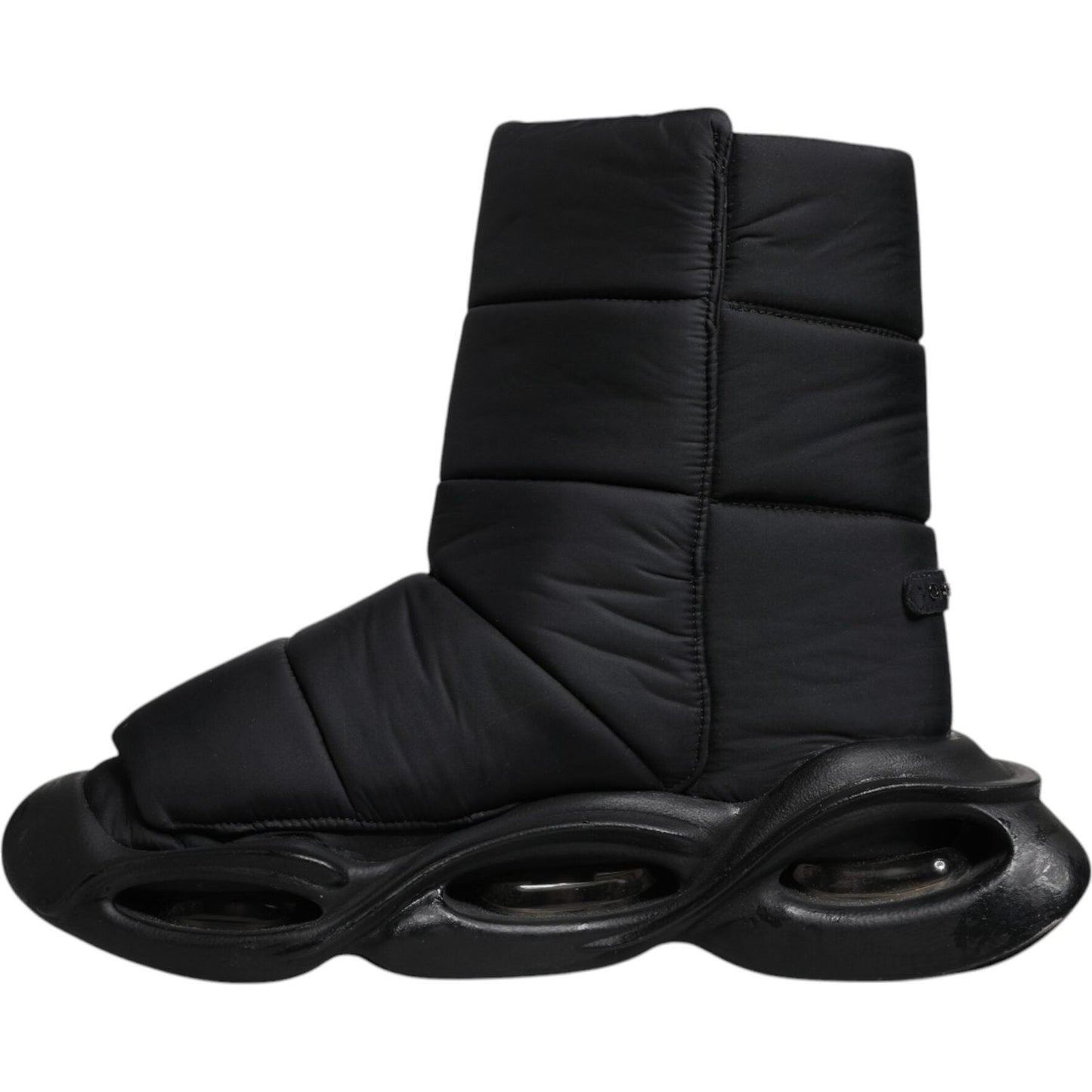 Dolce & Gabbana Black Slip On Wave Quilted Sneakers Shoes