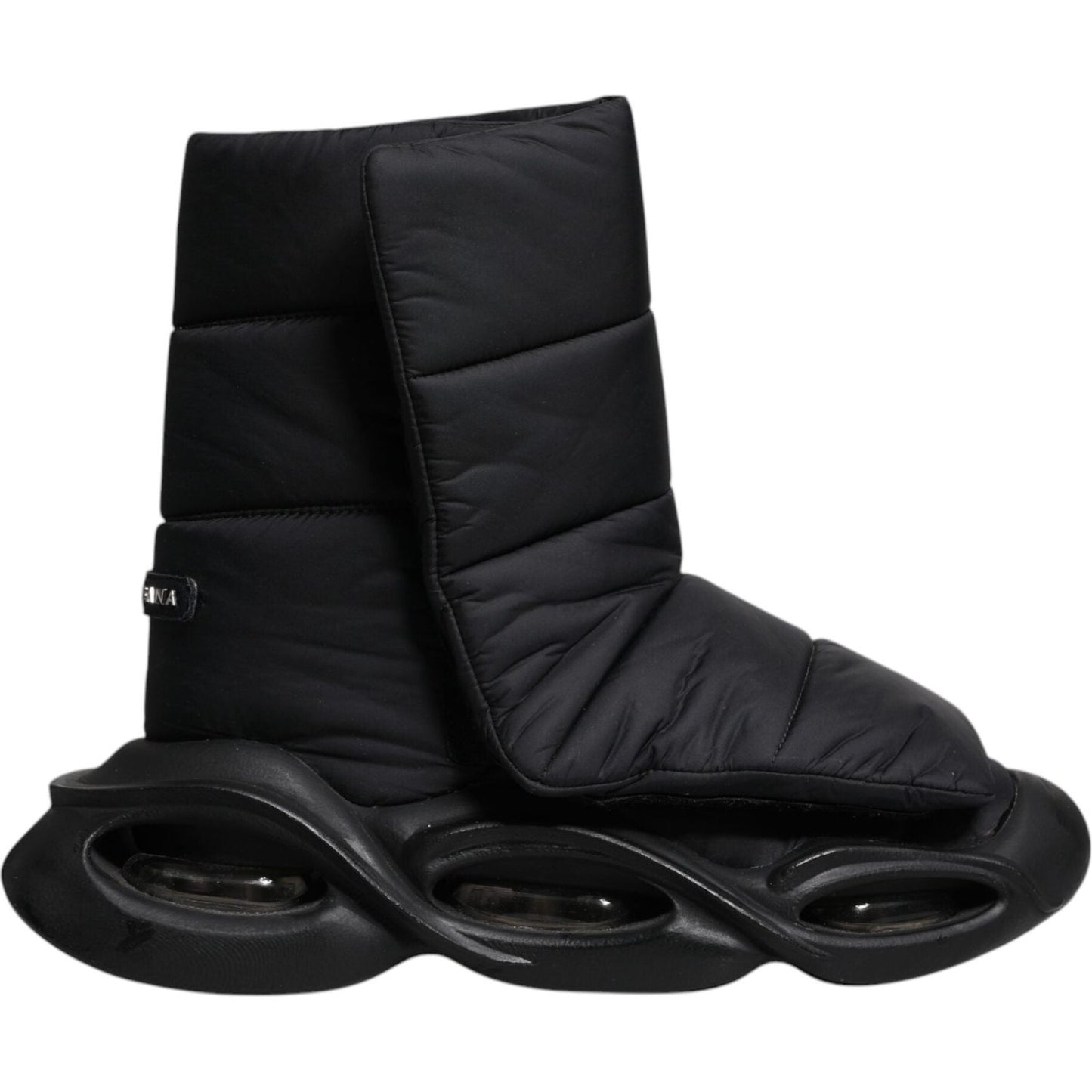 Dolce & Gabbana Black Slip On Wave Quilted Sneakers Shoes