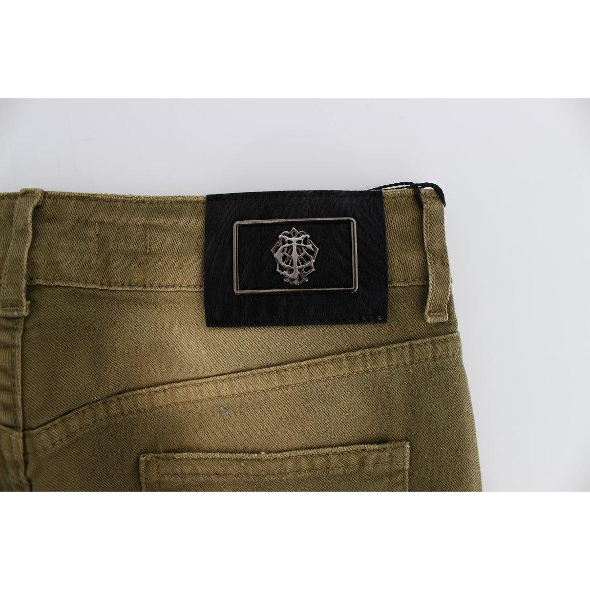 Cavalli Green Wash Slim Fit Cotton Stretch Jeans SIG18149-1