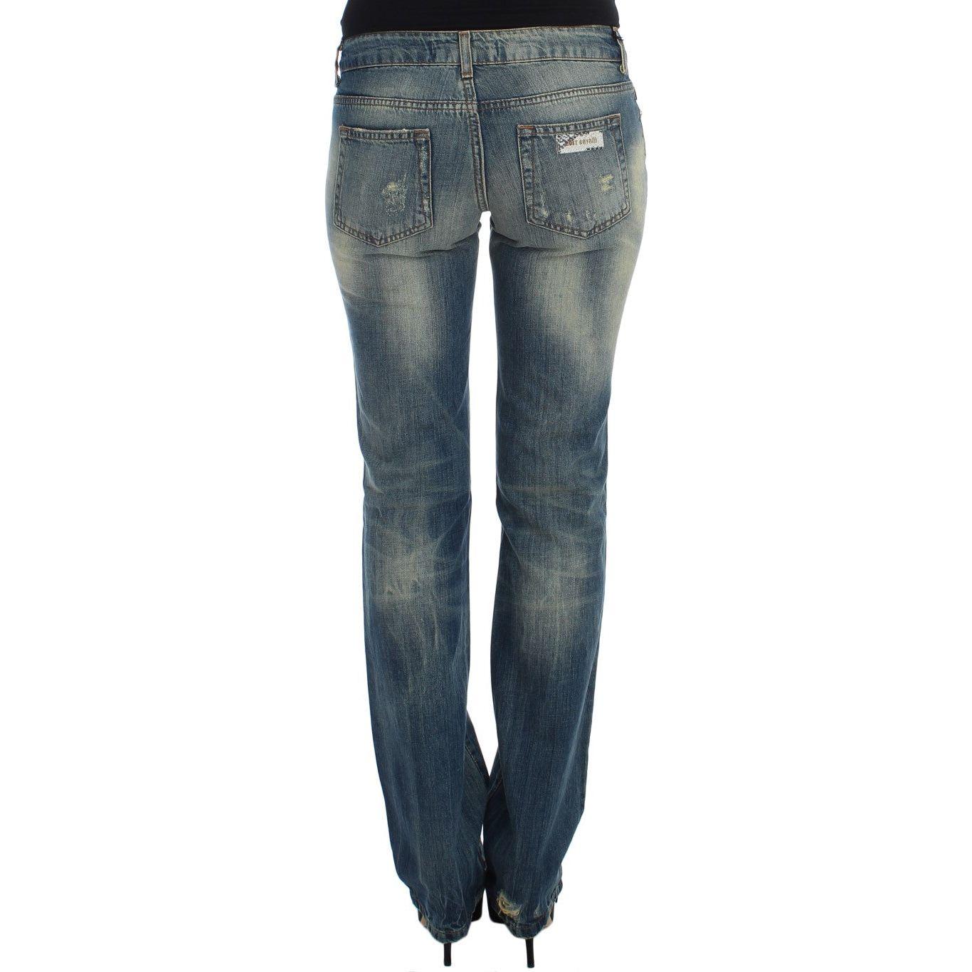 Cavalli Blue Cotton Low Waist Jeans SIG18152-1