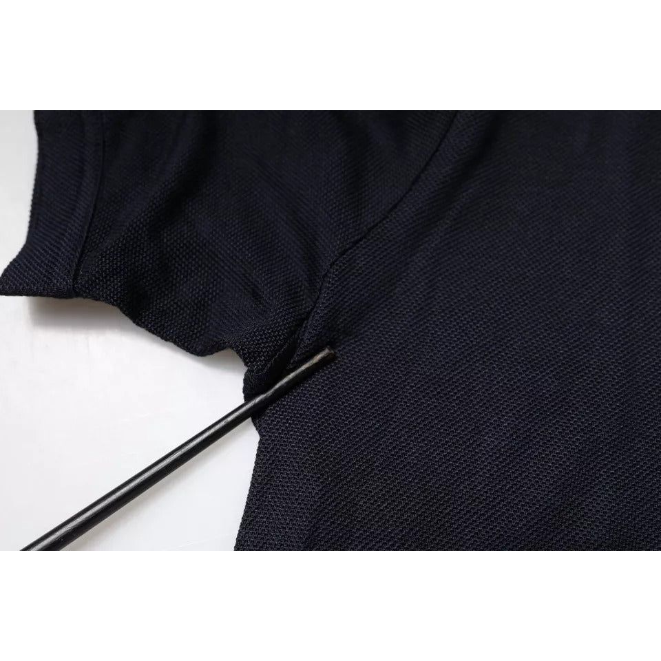 Dolce & Gabbana Blue Silk Collared Short Sleeves Polo T-shirt TSH86706-50