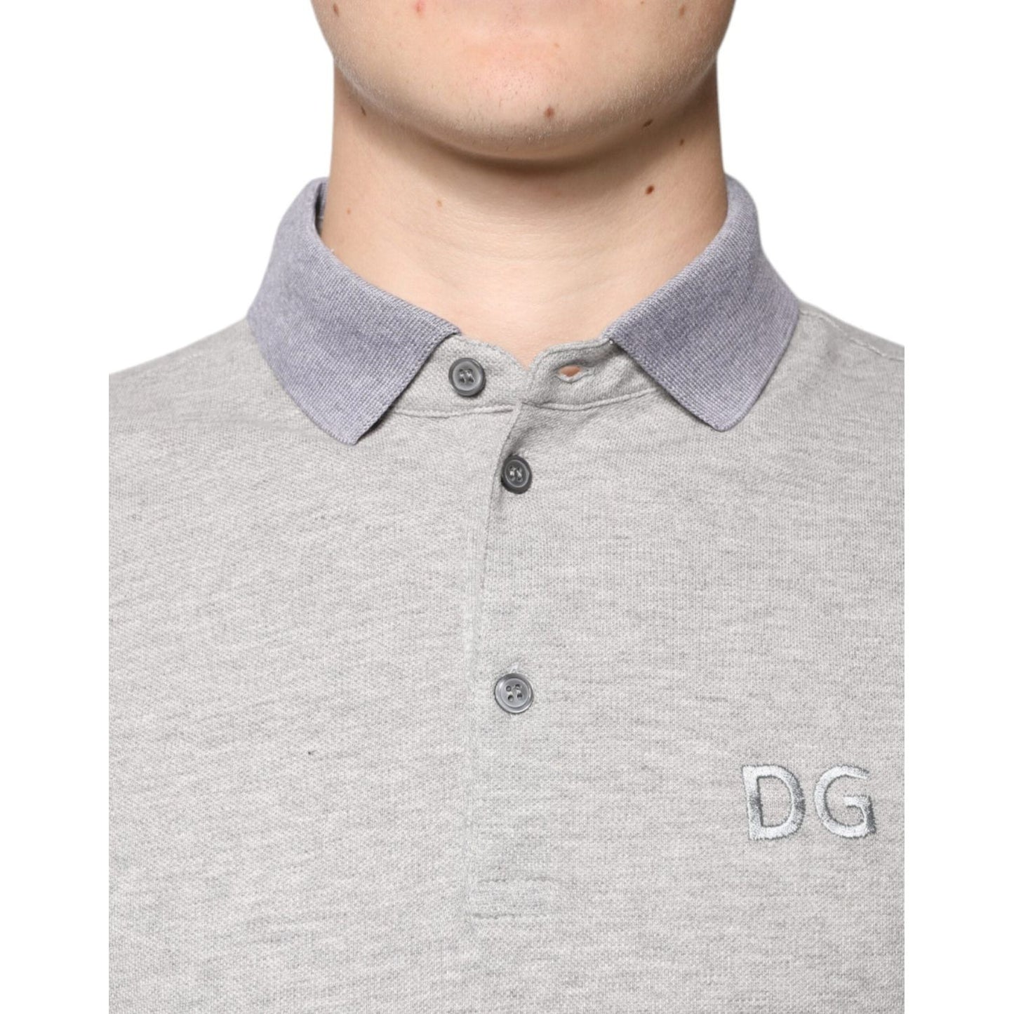 Dolce & Gabbana Gray Collared Short Sleeves Men Polo T-shirt TSH86711-46