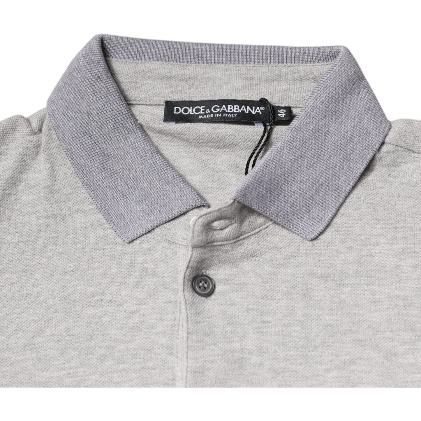 Dolce & Gabbana Gray Collared Short Sleeves Men Polo T-shirt TSH86711-46