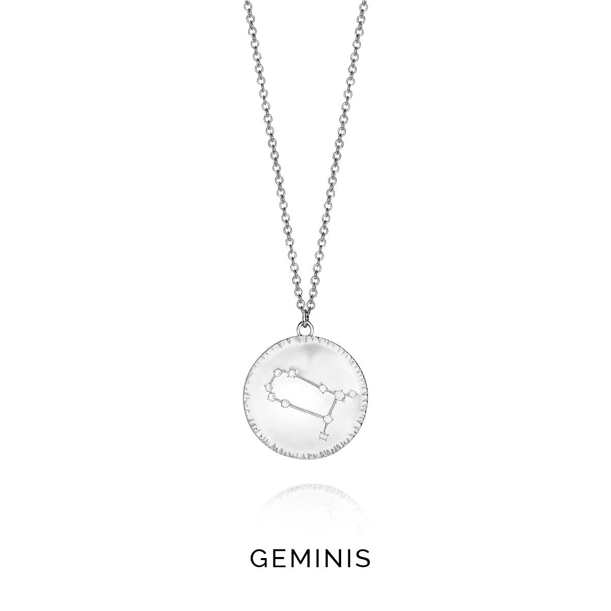 Silver necklace with Gemini constellation pendant, VICEROY JEWELS Mod. 61014C000-38G, designed for ladies, in official packaging.