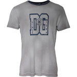 Dolce & Gabbana Gray Logo Print Cotton Crew Neck T-shirt TSH87460-50