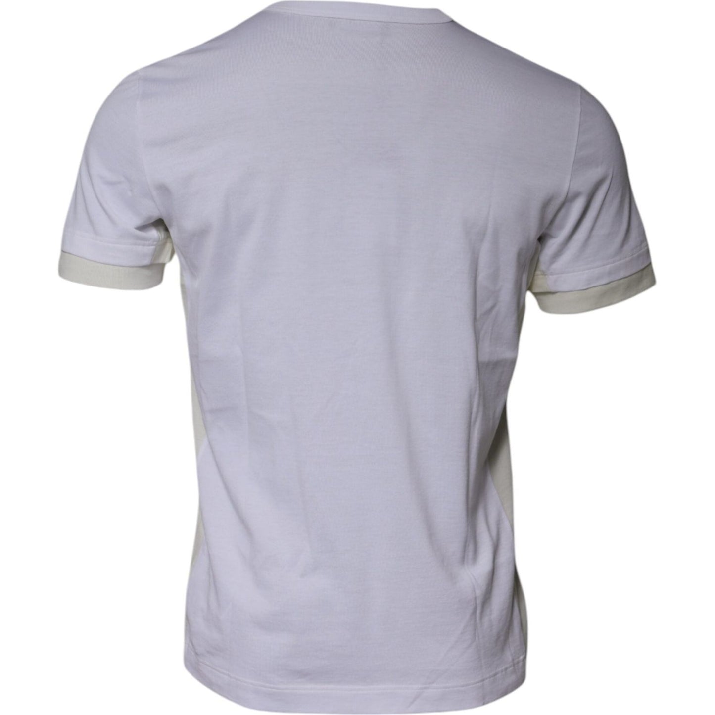 Dolce & Gabbana White Cotton Crew Neck Short Sleeves T-shirt TSH87476-48