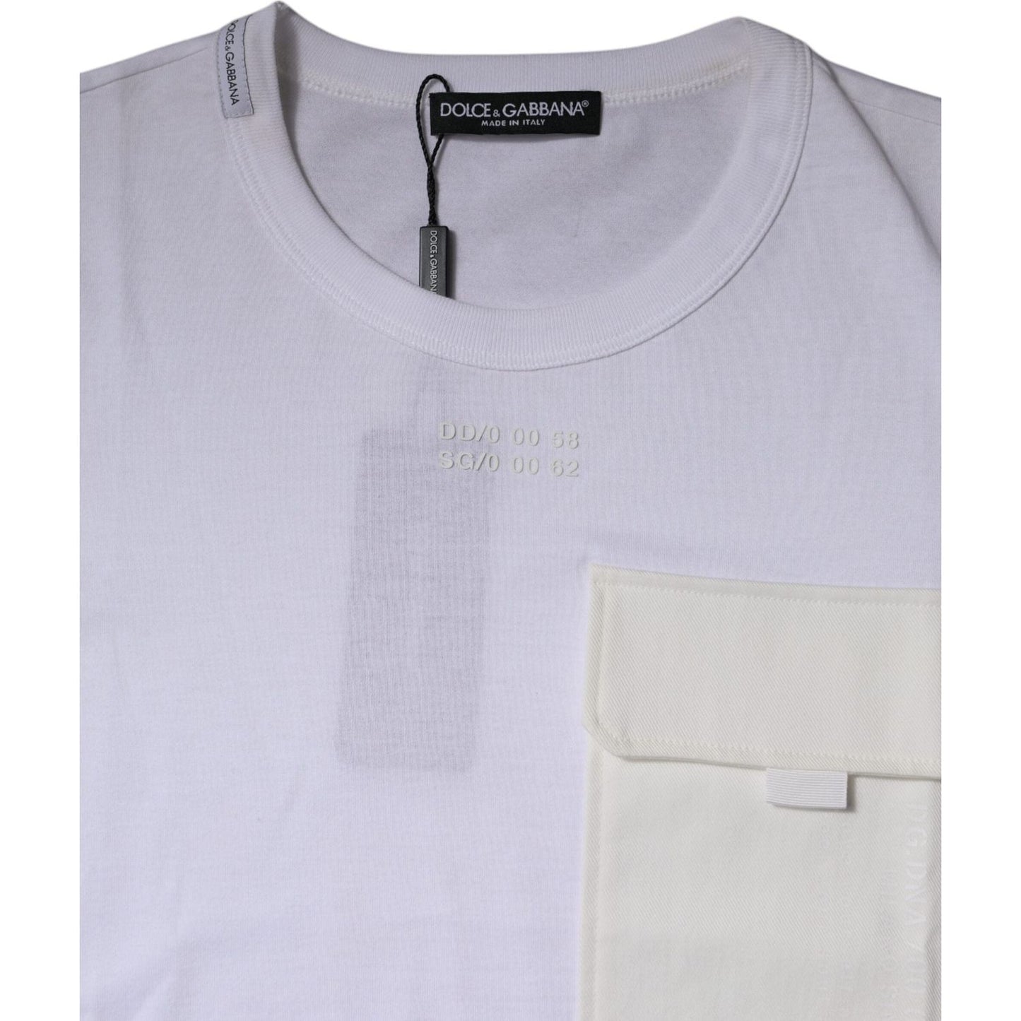 Dolce & Gabbana White Cotton Crew Neck Short Sleeves T-shirt TSH87476-48