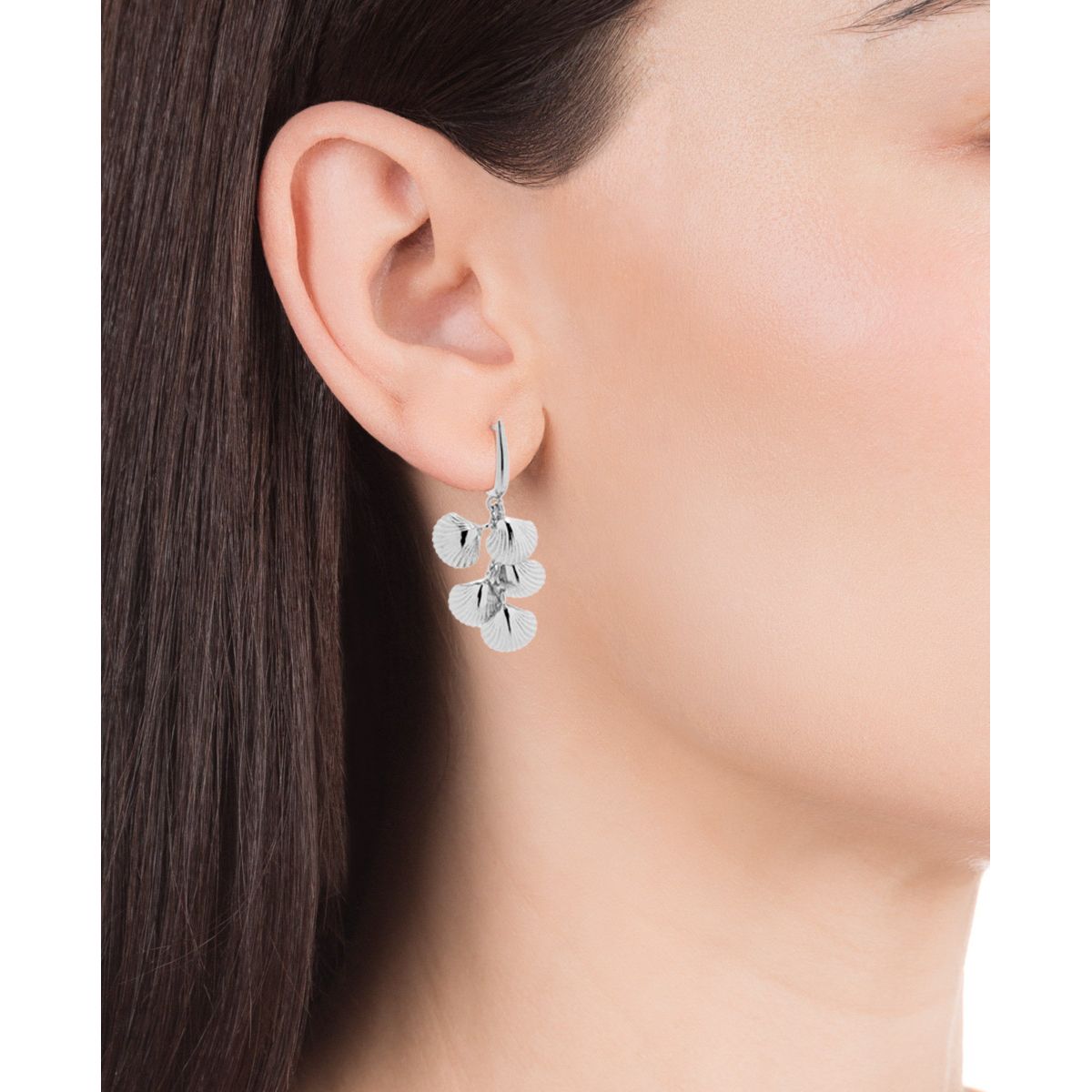 VICEROY JEWELS Mod. 61070E000-00 Silver 925° earrings on woman's ear, showcasing elegant design suitable for ladies.