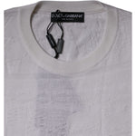 Dolce & Gabbana White Silk Crew Neck Men Pullover Sweater TSH87544-56