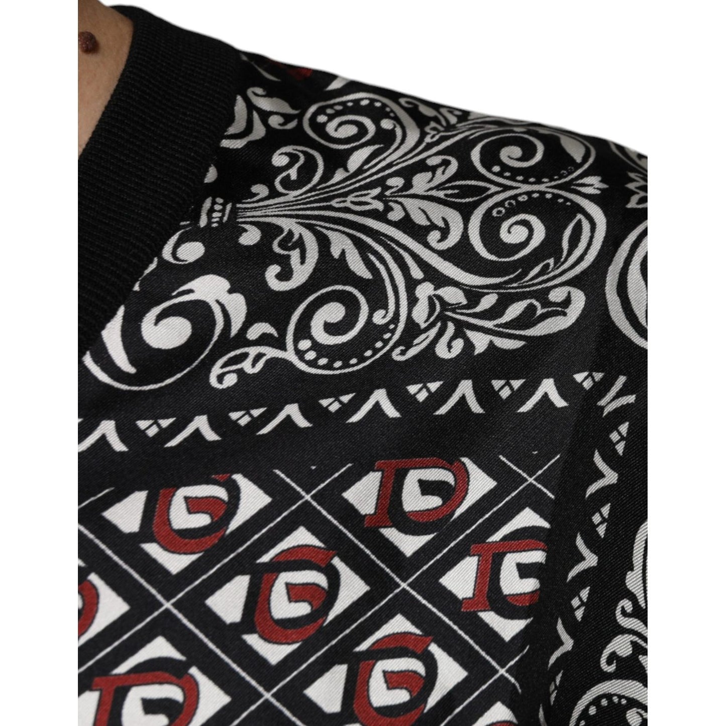Dolce & Gabbana Black Logo Wool V-neck Pullover Sweater TSH87575-48