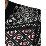 Dolce & Gabbana Black Logo Wool V-neck Pullover Sweater TSH87575-48